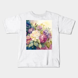 Watercolor Flowers Painting Kids T-Shirt